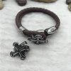 Black cowhide men's double-layer stainless steel genuine leather woven bracelet for men and women Application Scenario